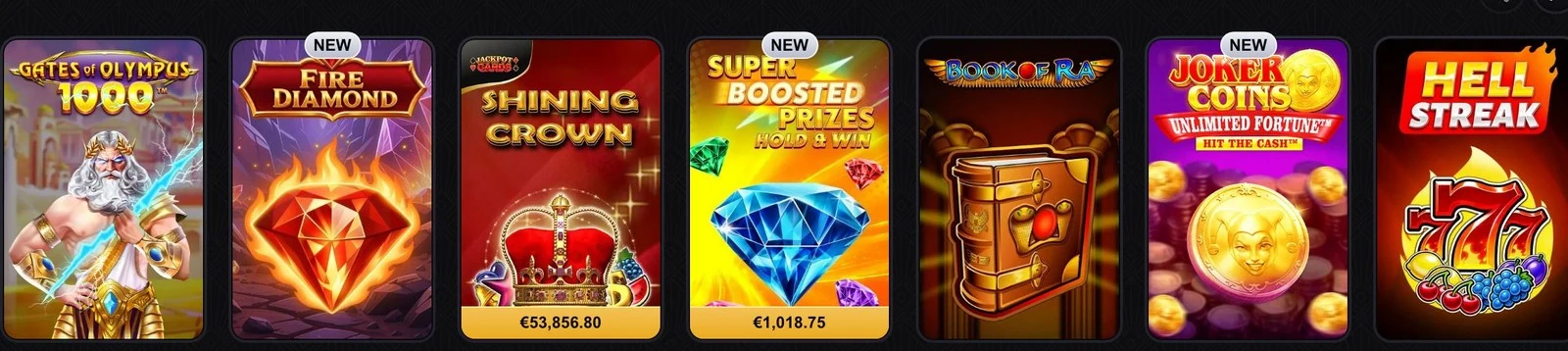 Spielautomaten aus der Rubrik „Slots“ bei Casinova